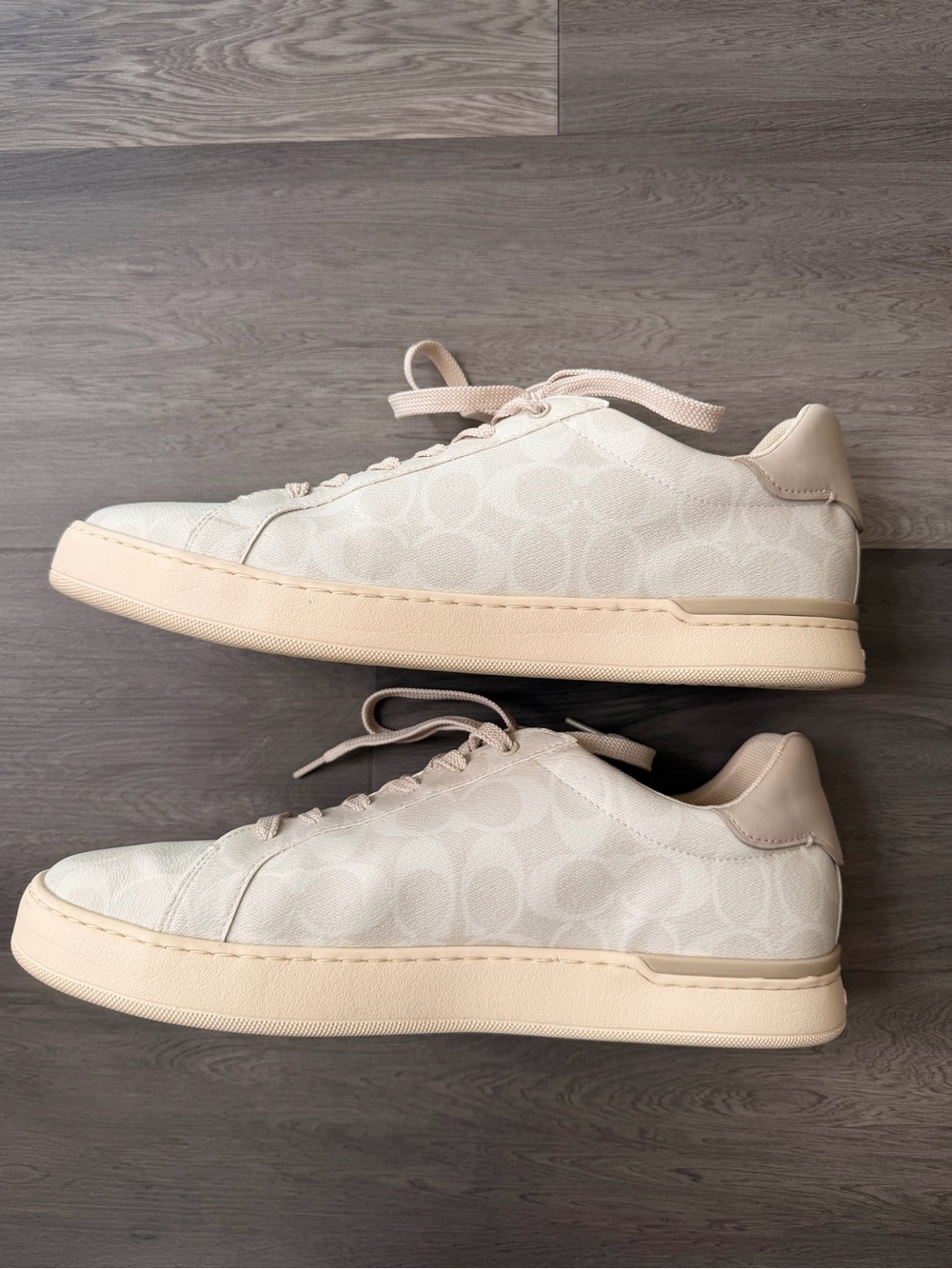 Mens Coach Sneakers Sneakers Beige Logo size 13 G4949 Signature Clip Low - Picture 3 of 6